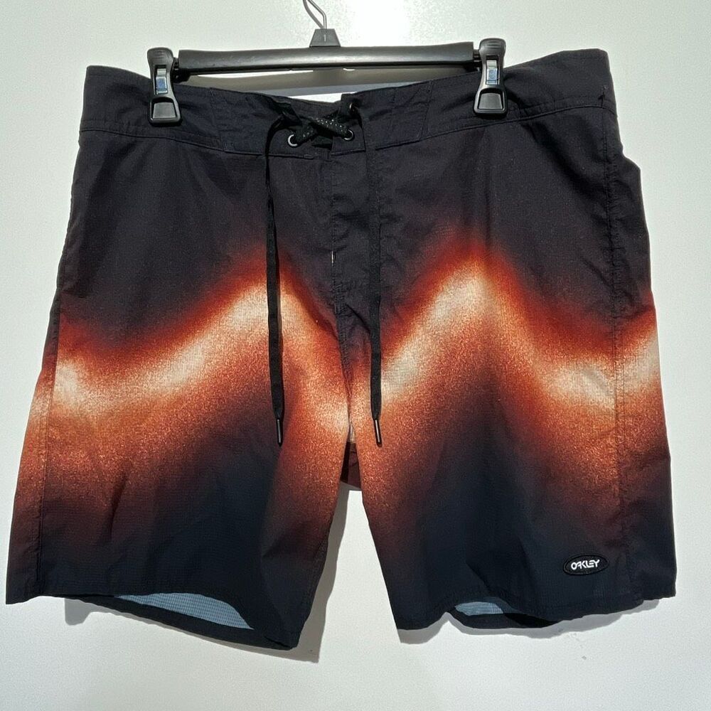 Oakley Men's Performance Ellipse Cosmic Tides Boardshort Black Orange Size 34